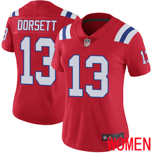 New England Patriots Football #13 Vapor Limited Red Women Phillip Dorsett Alternate NFL Jersey->youth nfl jersey->Youth Jersey